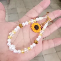 Llavero dorado de girasol 