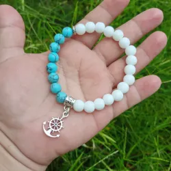 Pulso de Howlita y Onix blanco