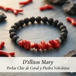 Pulso de mujer Perla volcánica y coral