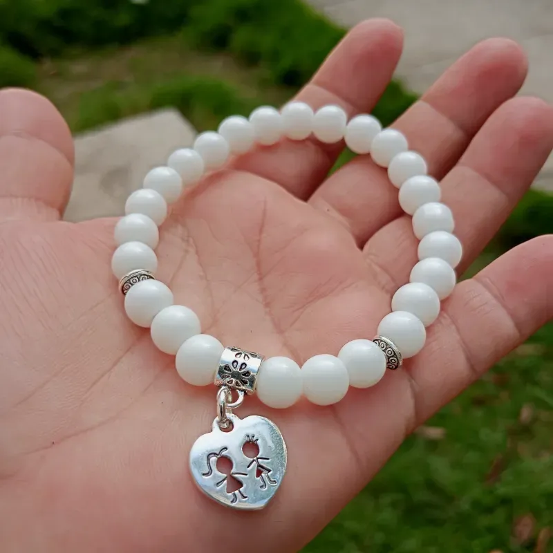 Pulso de Onix blanco de 8mm