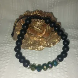 Pulso Onix negro y swaroski
