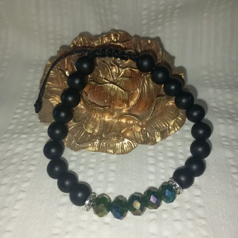 Pulso Onix negro y swaroski