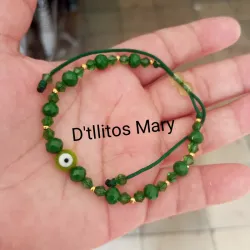 Pulso verde de Swaroski y Ojo turco 