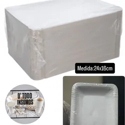 Bandeja Rectangular/Cartón encerado 