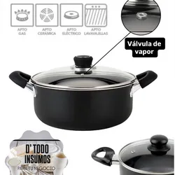 Olla Antiadherente C/Tapa Cristal-20cm