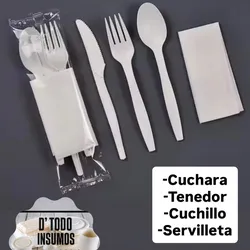 Pack 4en1 cubiertos desechables
