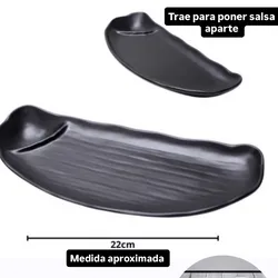 Plato Largo Melaform/salsa (negro)