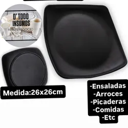 Plato Llano Melaform(Grande/Negro)