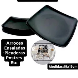 Plato Llano Melaform (mediano/Negro)