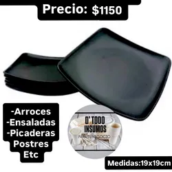 Plato Llano Melaform(Pequeñ/Negro)