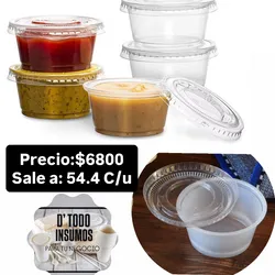 Salseras Desechables C/tapa-1.5oz
