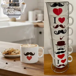 Set 6 Tazas Café C/Diseño