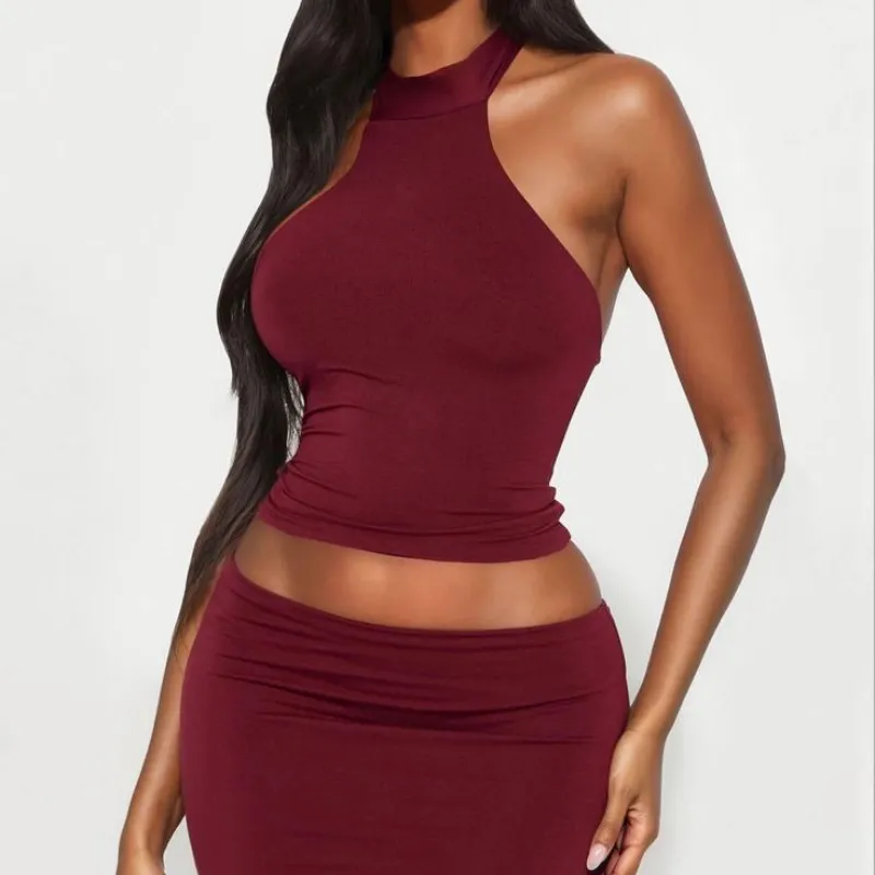 Conjunto de Saya Rojo Vino