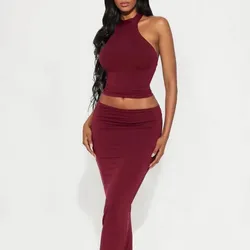 Conjunto de Saya Rojo Vino