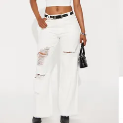 Pantalón Blanco Ripiado