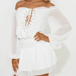 Vestido Blanco Cordones
