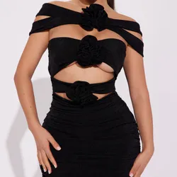 Vestido Negro Flor