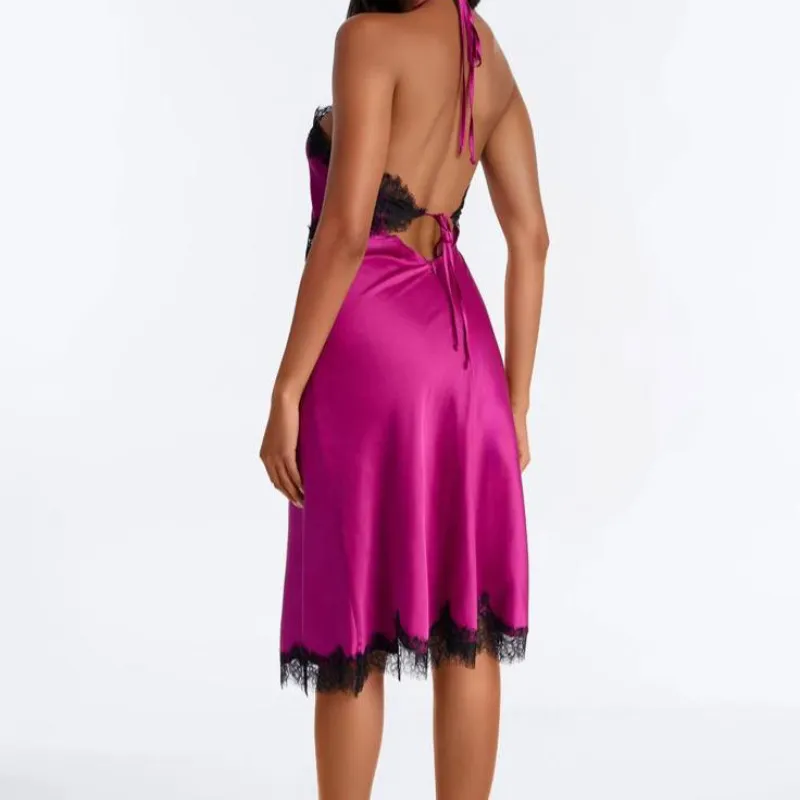 Vestido Rosa y Negro