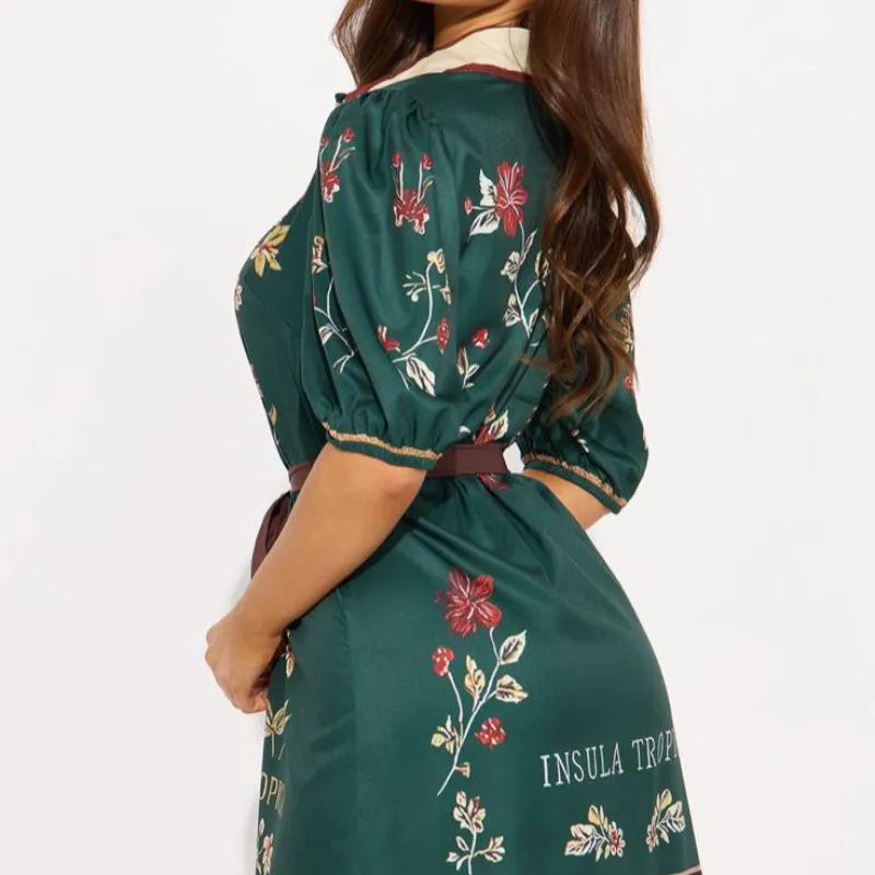 Vestido Verde Flores