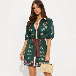 Vestido Verde Flores
