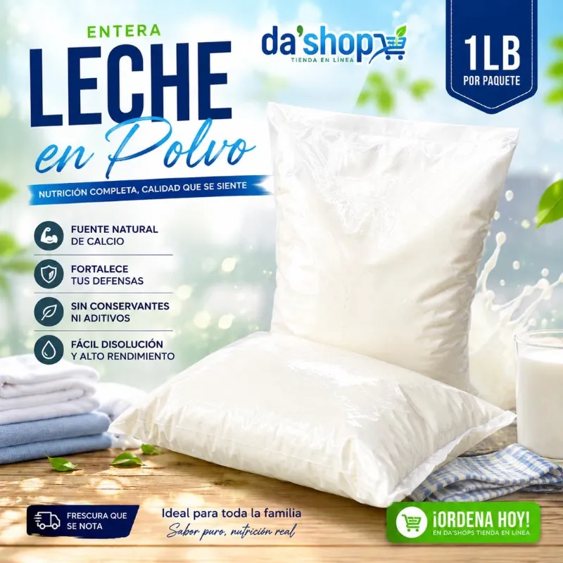 Bolsas de Leche en Polvo Entera de 1lb