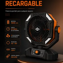 Ventilador Recargable EKO de 16,000 mAh
