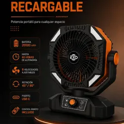 Ventilador Recargable EKO de 20,000 mAh