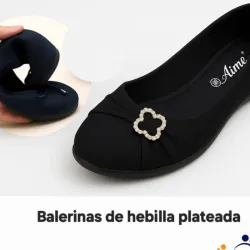 Balerinas de hebilla plateada