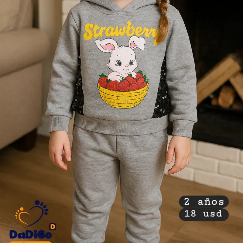 Conjunto abrigado para niñas 13