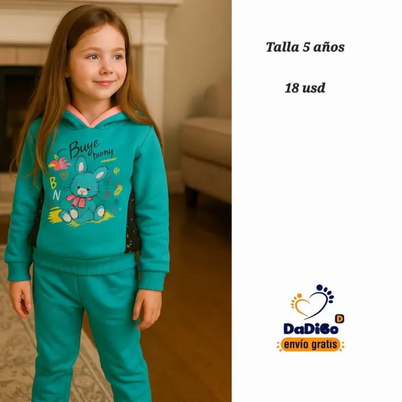 Conjunto abrigado para niñas 5