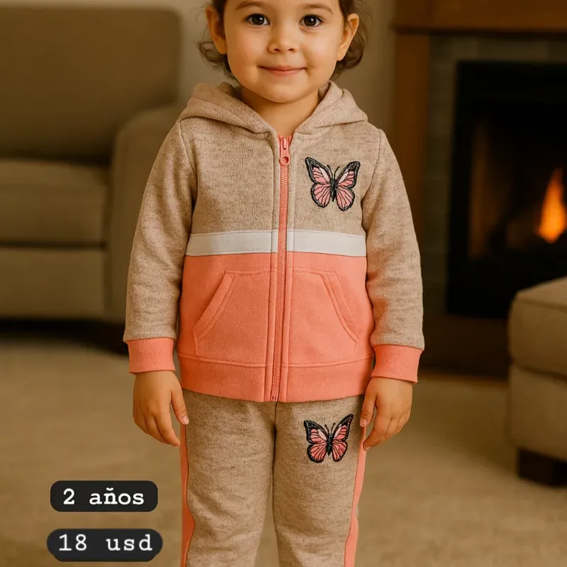 Conjunto abrigado para niñas 8