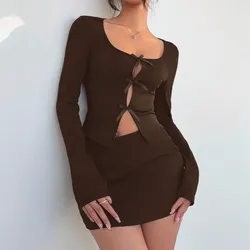 Conjunto de falda con lazos