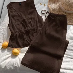 Conjunto marrón de pantalón