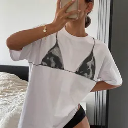 Pullover blanco con estampado de bikini