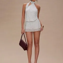 Vestido blanco de puntos