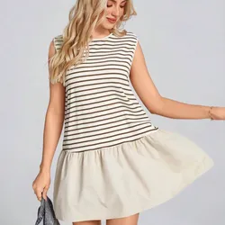Vestido de raya con vuelo corto