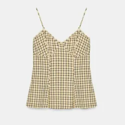 Blusa amarilla a cuadros