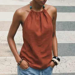 Blusa de verano con escote trasero