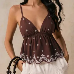 Blusa marrón de tirantes