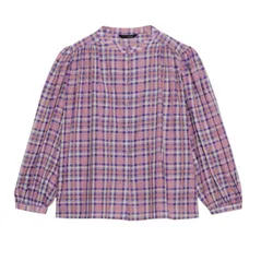 Camisa de cuadros morados