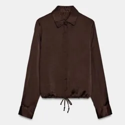 Camisa de satin marrón