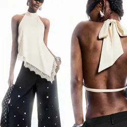 Top blanco asimétrico