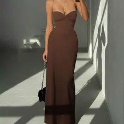 Vestido ajustado marrón