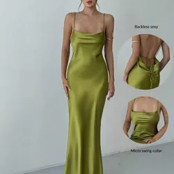 Vestido de satén verde