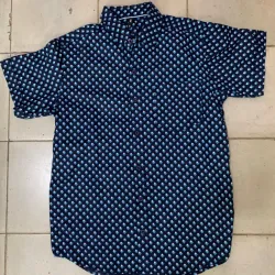 Camisa azul mangas cortas