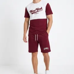 Conjunto rojo vino hombre