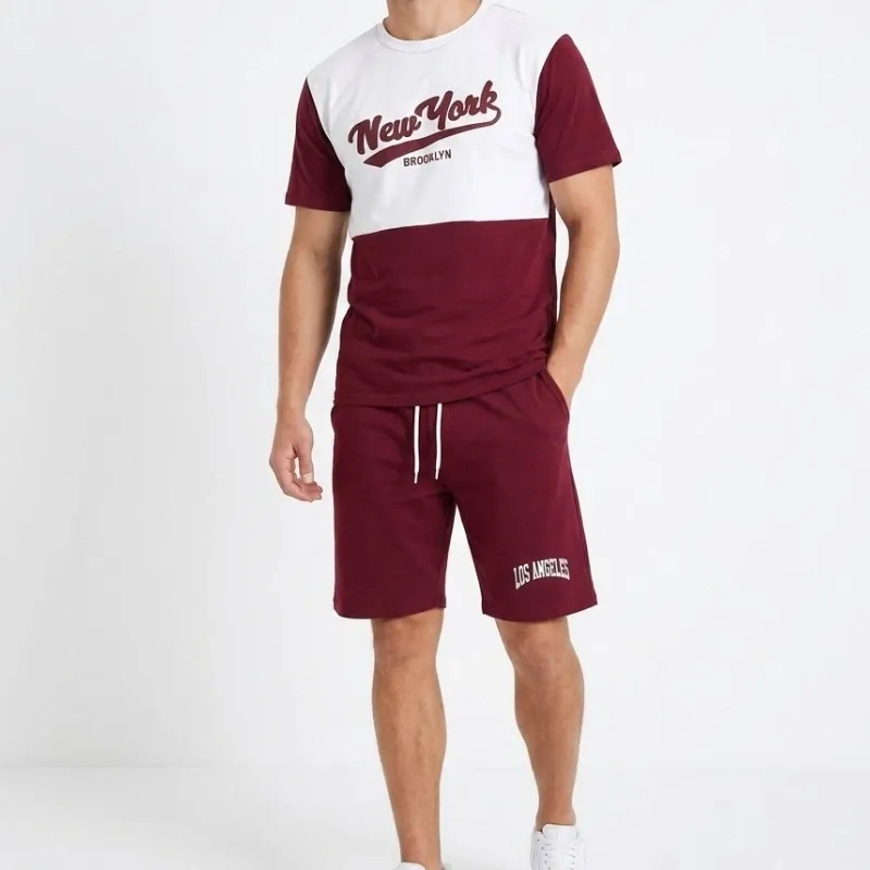 Conjunto rojo vino hombre