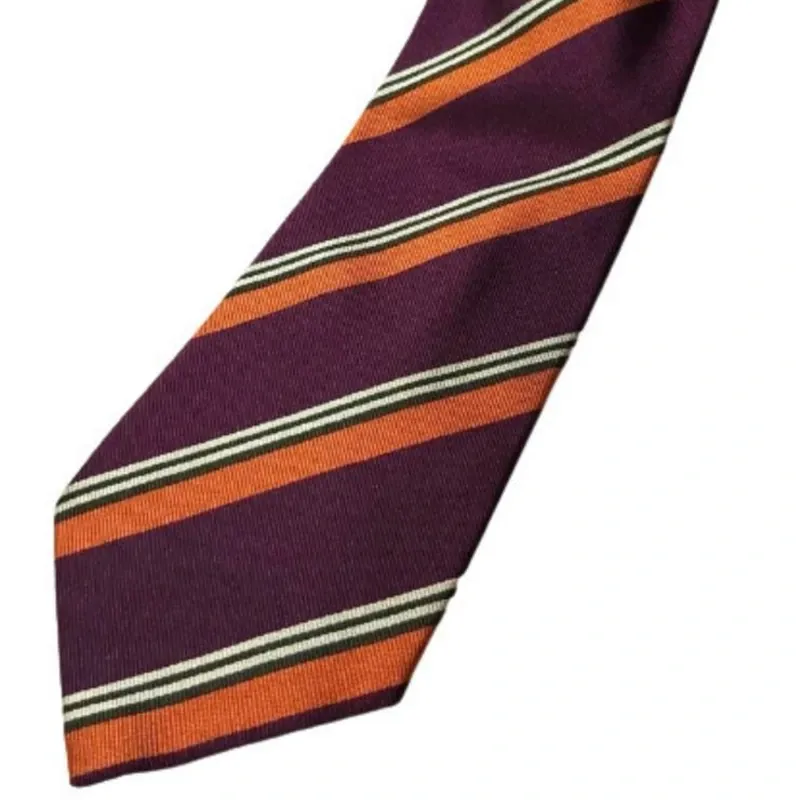 Corbata rojo vino y naranja