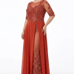 Vestido naranja oscuro