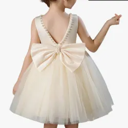 Vestido niña color crema